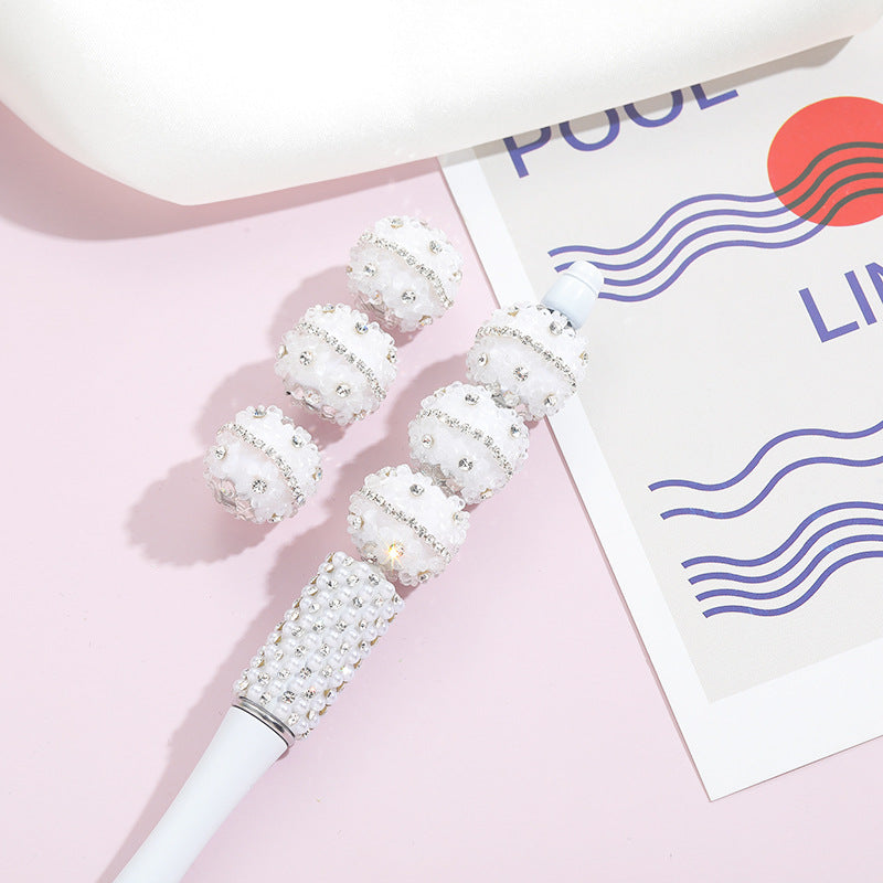 Wholesale 10pcs Heavy Industry Transparent Flower Straight Hole Balls